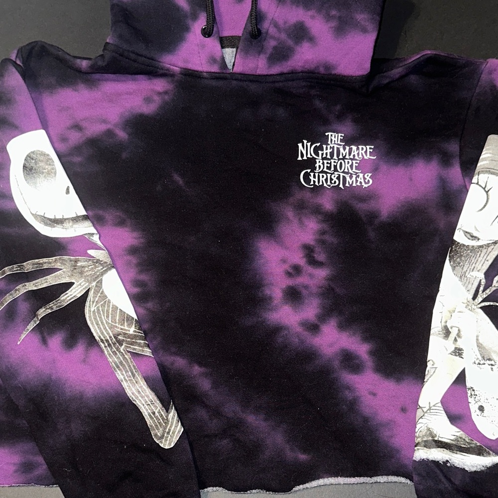 Purple and Black Nightmare Before Christmas Crop Hoodie